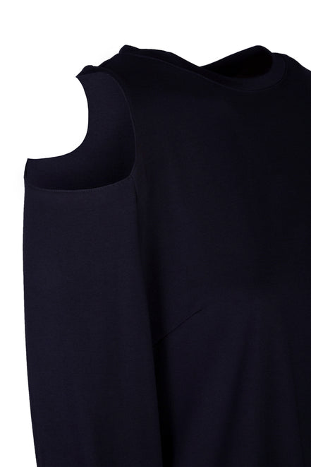 Maglia in jersey Ischia manica lunga blu con oblò