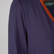 Maglia Napoli maglina blu con bordo cannella