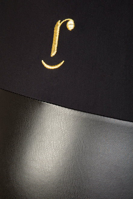 Panta Paris ecopelle nero con baschina