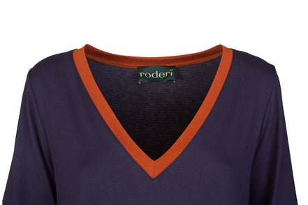 Maglia Napoli maglina blu con bordo cannella