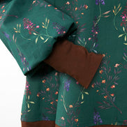 Camicia Paris fantasia fiori fondo verde