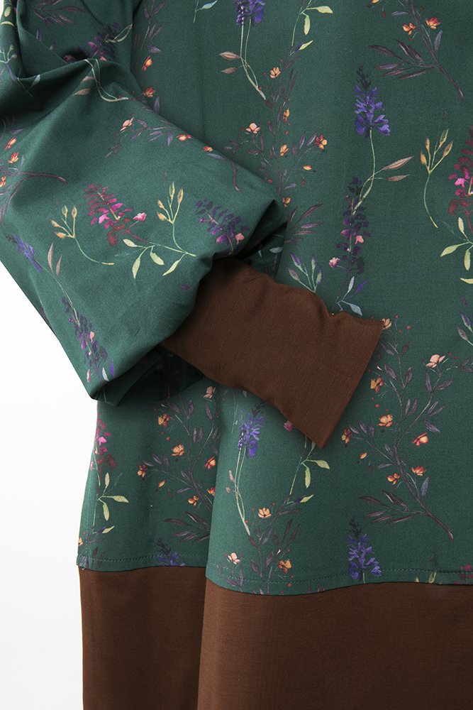 Camicia Paris fantasia fiori fondo verde