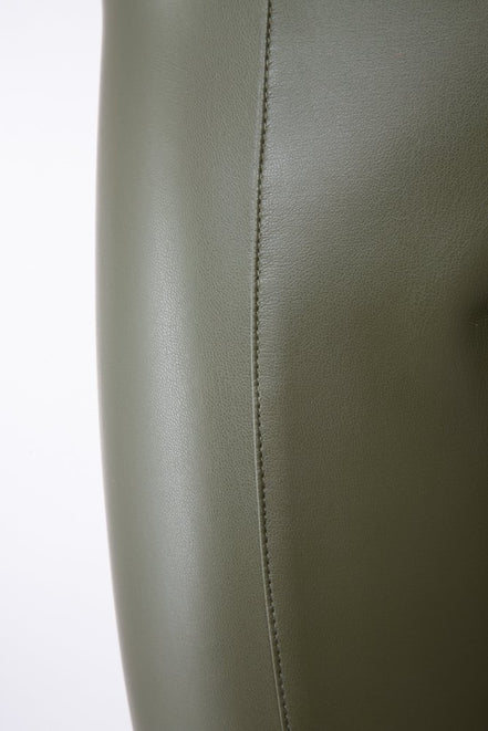Panta NY ecopelle verde militare con baschina