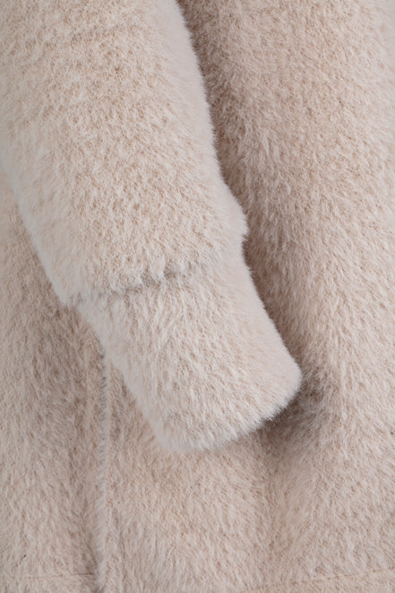 Maglia Alice felpa over pelouche cipria
