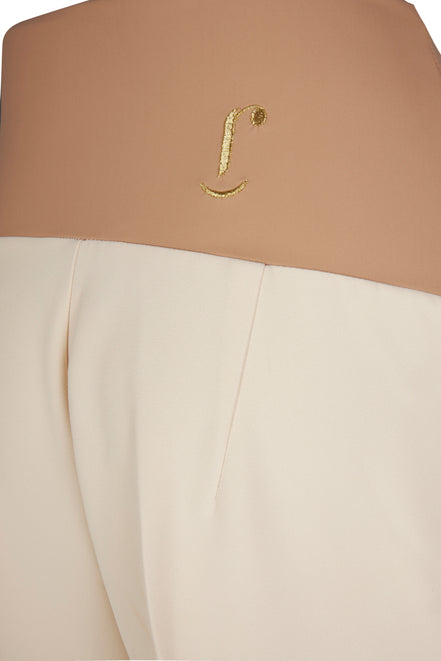 Panta Firenze crepe cady avorio con baschina