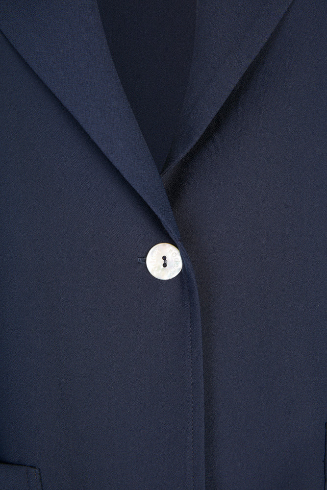 Blazer Berlin in crepe satin blu