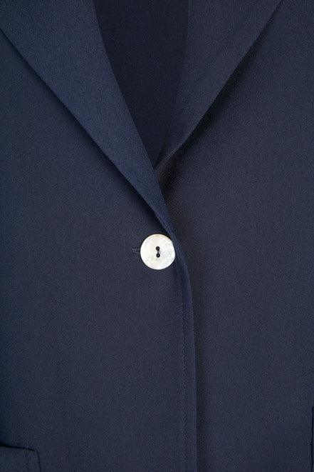 Blazer Berlin in crepe satin blu