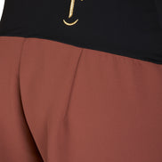 Panta Firenze crepe cady mocha con baschina