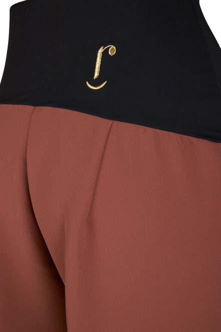 Panta Firenze crepe cady mocha con baschina