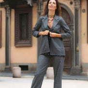 Panta Torino scozzese galles grigio con baschina