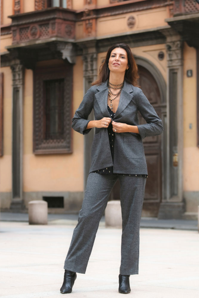 Panta Torino scozzese galles grigio con baschina