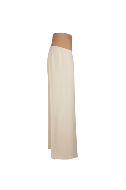 Panta Firenze crepe cady avorio con baschina