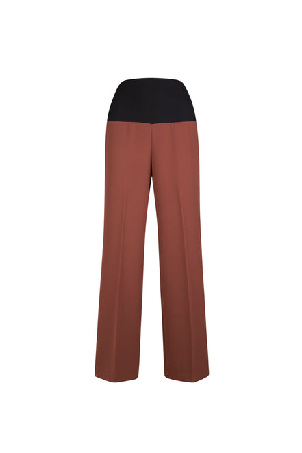 Panta Firenze crepe cady mocha con baschina