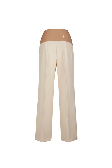 Panta Firenze crepe cady avorio con baschina