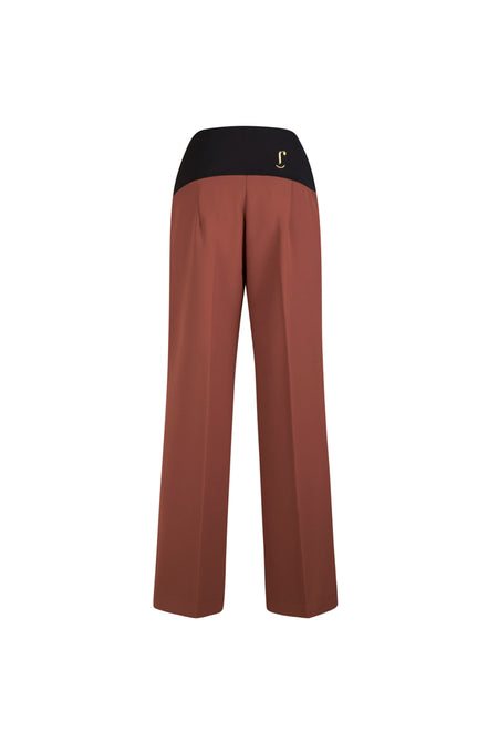 Panta Firenze crepe cady mocha con baschina