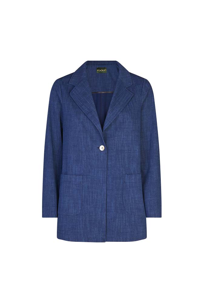 Blazer Berlin punto milano cotone blu chiaro delavè