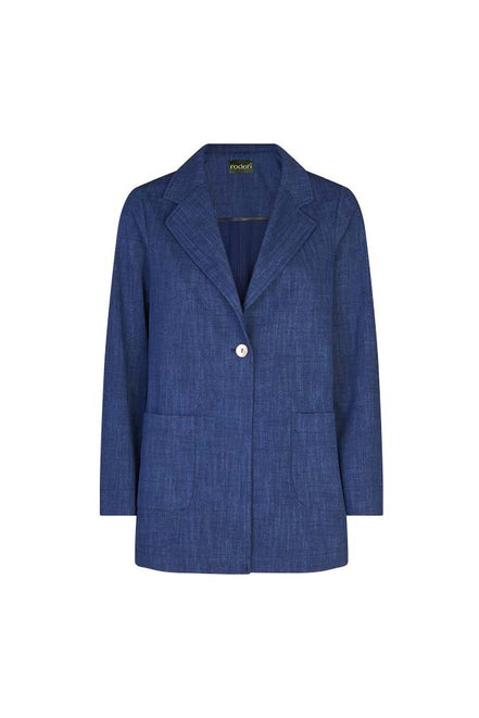 Blazer Berlin punto milano cotone blu chiaro delavè