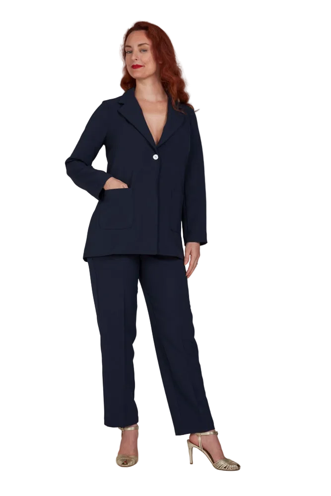 Blazer Berlin in crepe cady blu