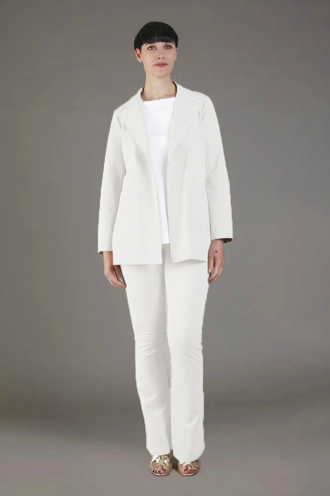 Blazer Berlin punto milano cotone bianco