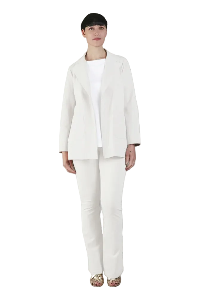Blazer Berlin punto milano cotone bianco