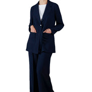 Blazer Berlin in crepe satin blu