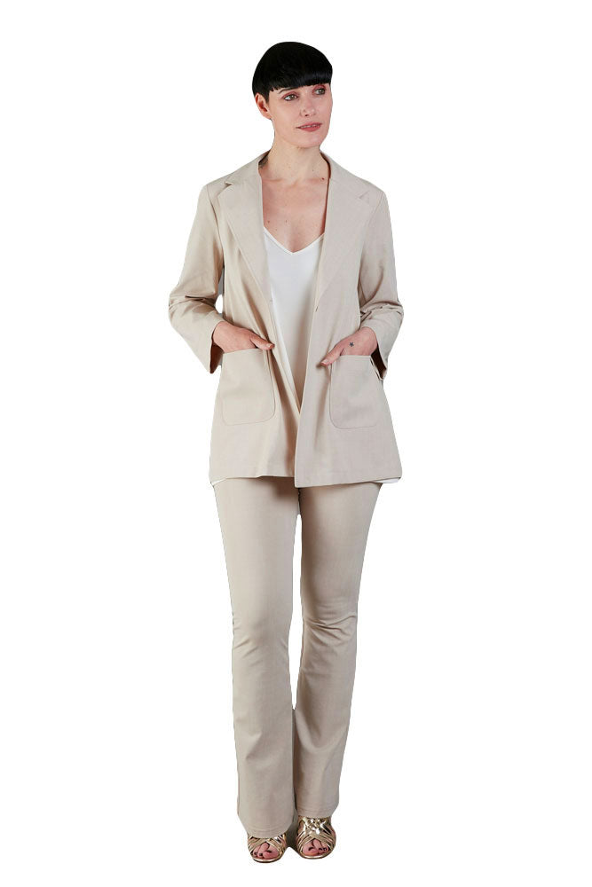 Berlin Blazer in Washed Ecru Jersey