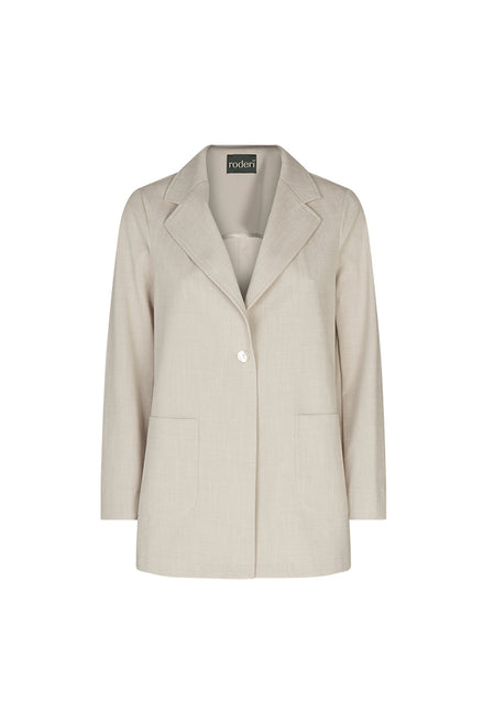 Blazer donna Berlin in jersey maglia ecrù delavè