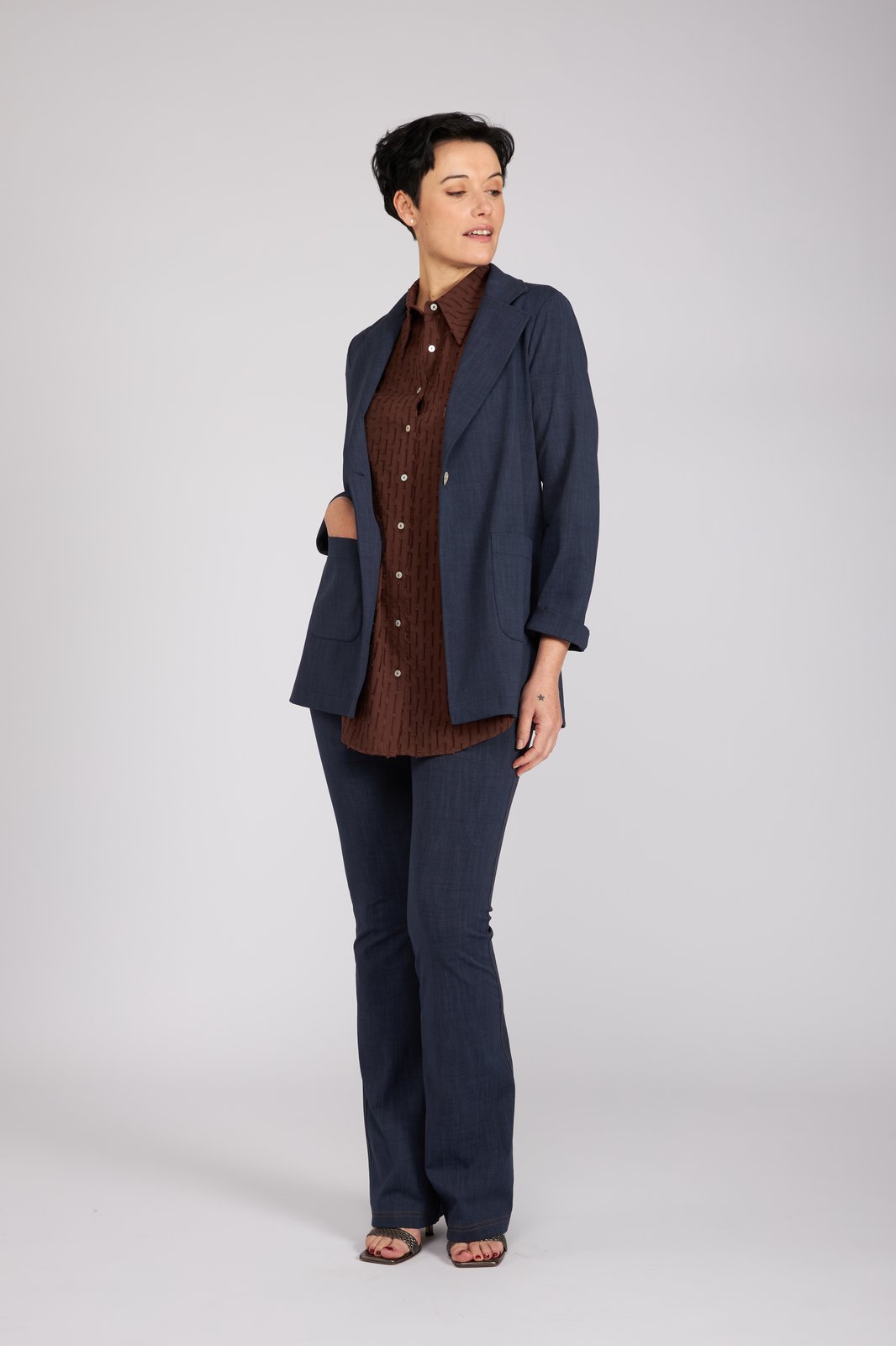 Camicia Milano in garza cioccolato