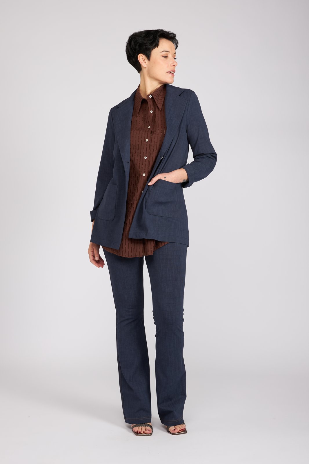 Camicia Milano in garza cioccolato