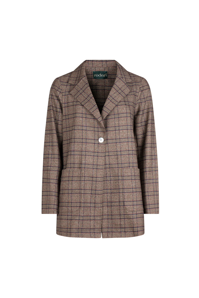 Giacca Berlin blazer scozzese mocha blu vino