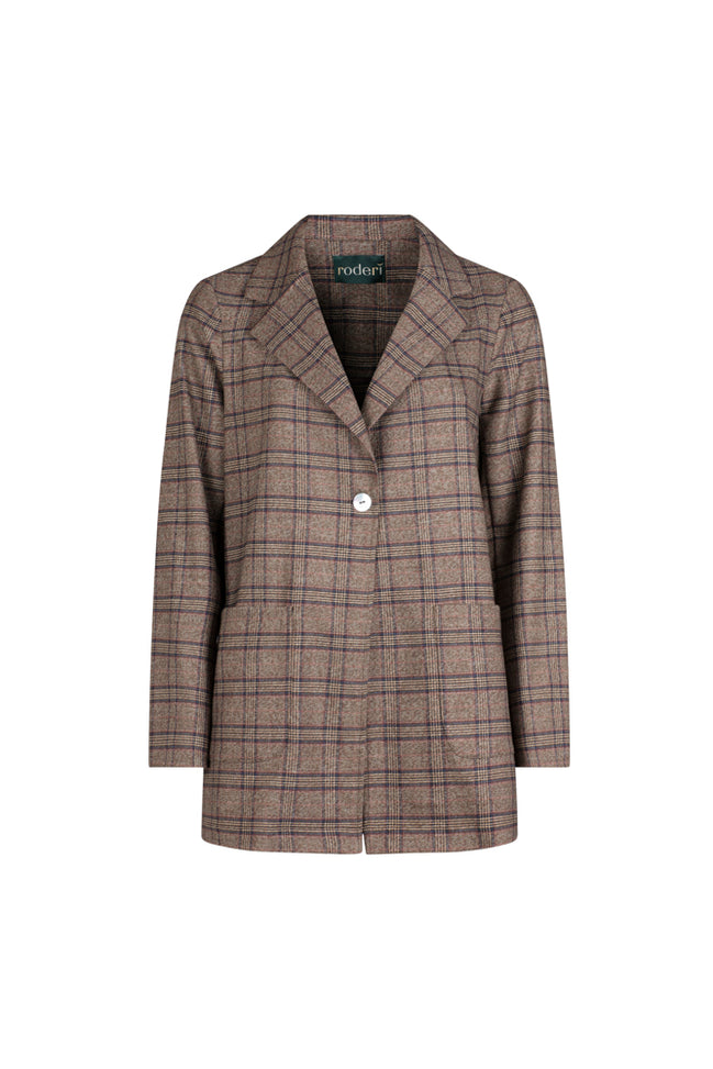 Giacca Berlin blazer scozzese mocha blu vino