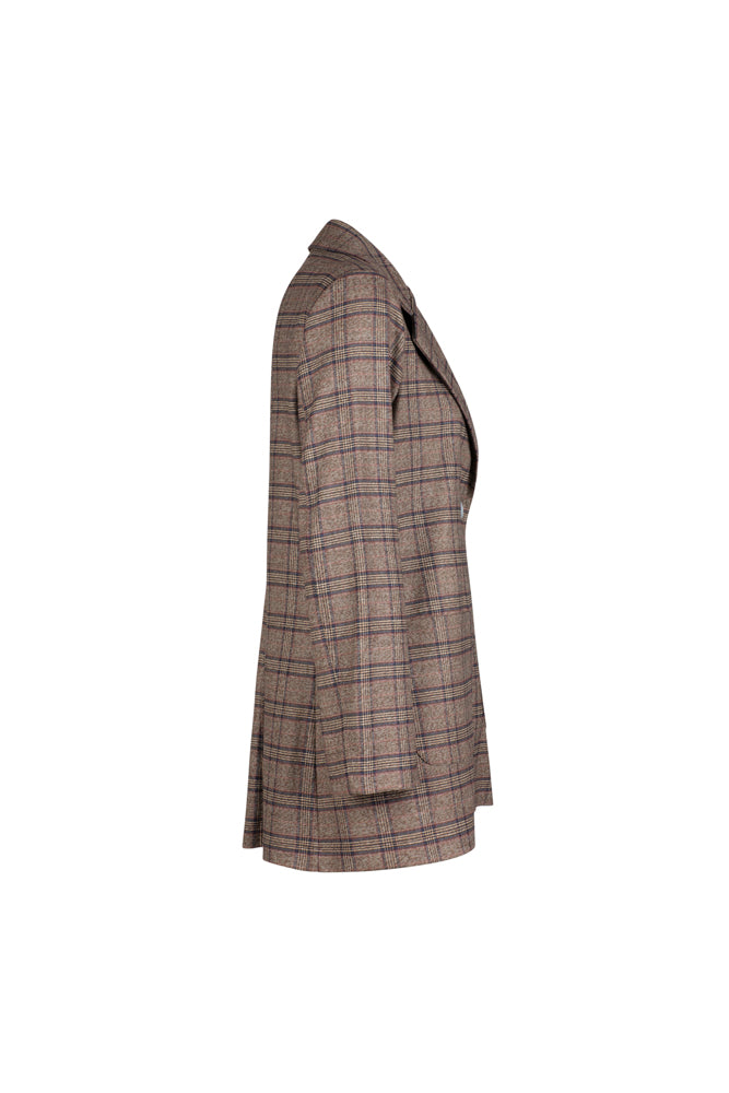 Giacca Berlin blazer scozzese mocha blu vino