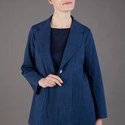 Blazer Berlin punto milano cotone blu chiaro delavè