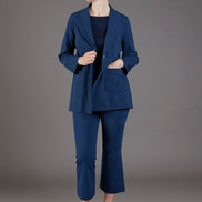 Blazer Berlin punto milano cotone blu chiaro delavè