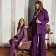 Procida Jacket in Purple Herringbone