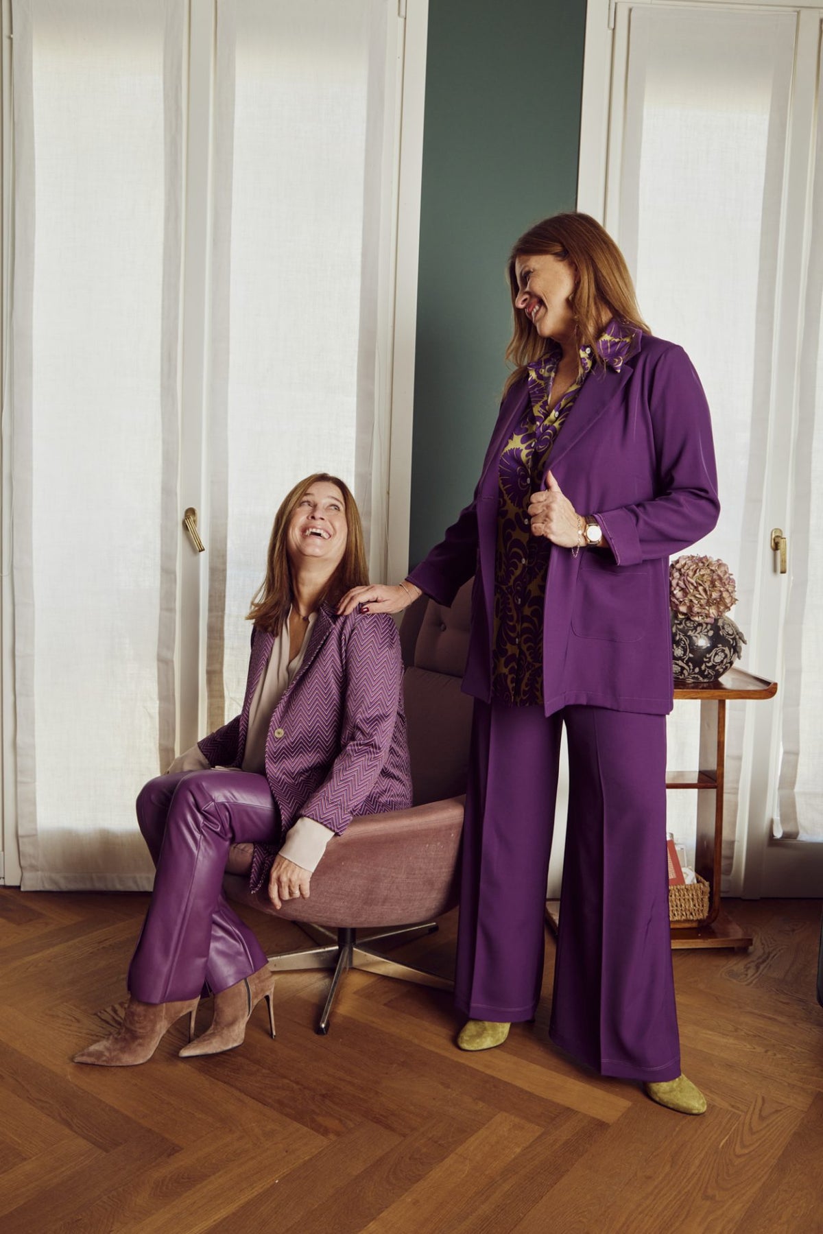 Procida Jacket in Purple Herringbone