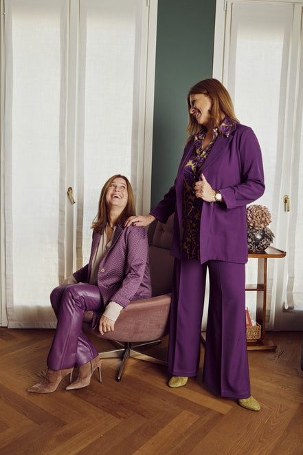 Procida Jacket in Purple Herringbone