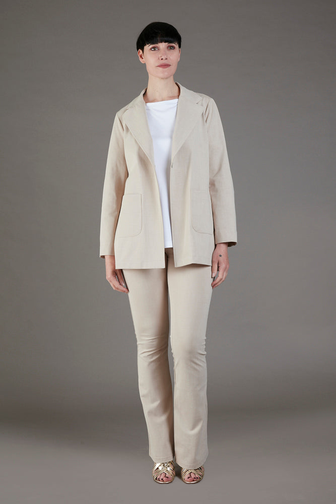 Berlin Blazer in Washed Ecru Jersey