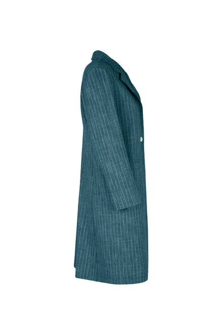 Procida Jacket in Green Pinstripe