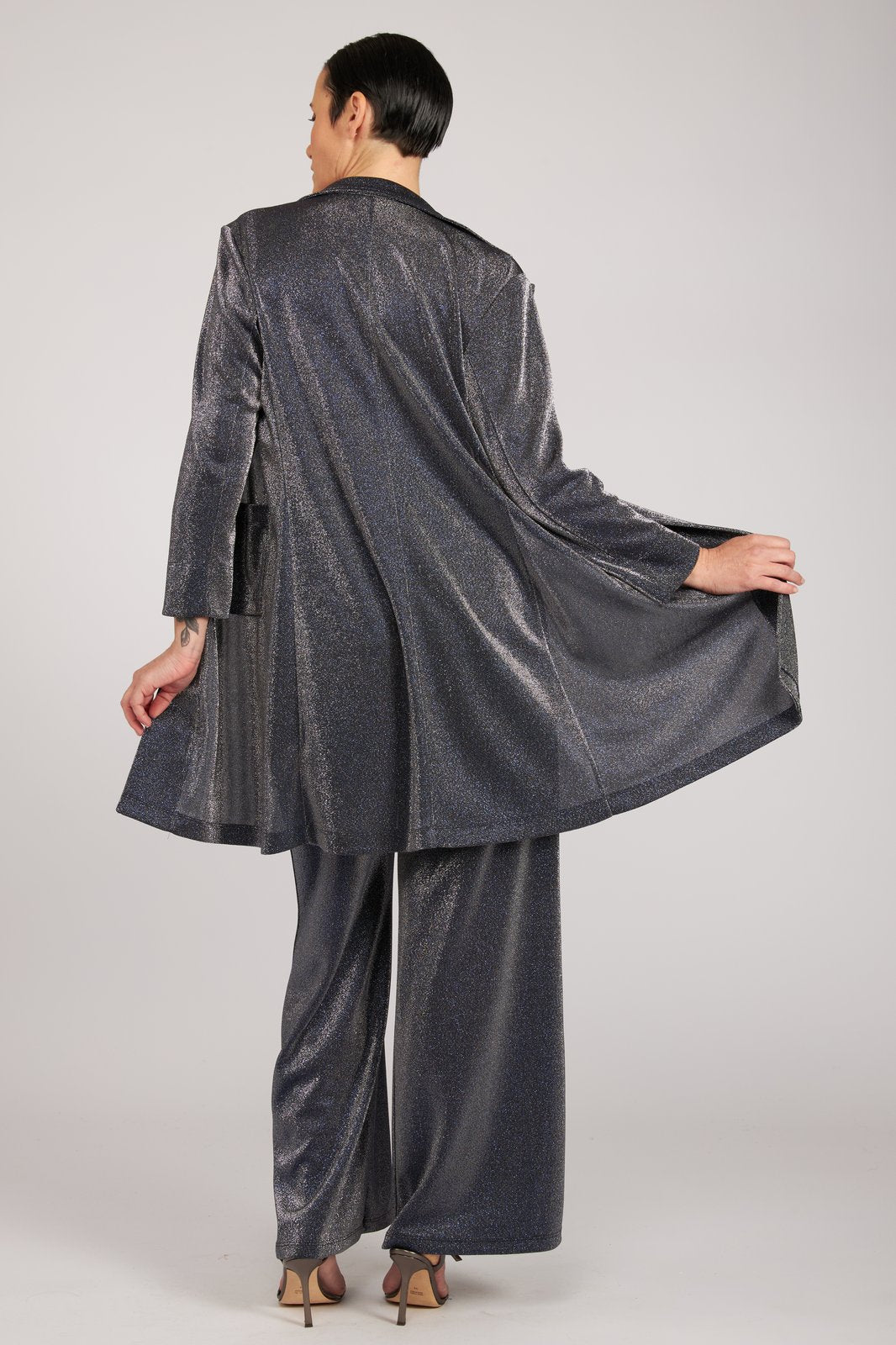 Giacca Procida glitter silver blu