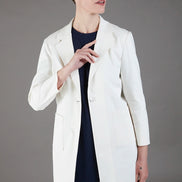 Procida Long Jacket in White Denim