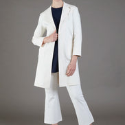 Panta Salina in punto milano cotone bianco