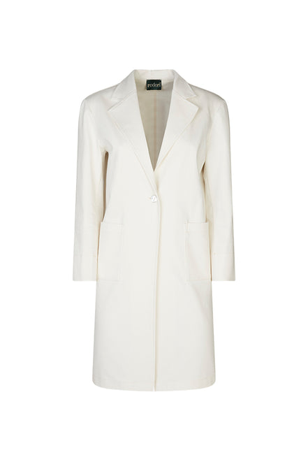Procida Long Jacket in White Denim