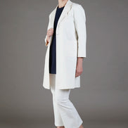 Procida Long Jacket in White Denim