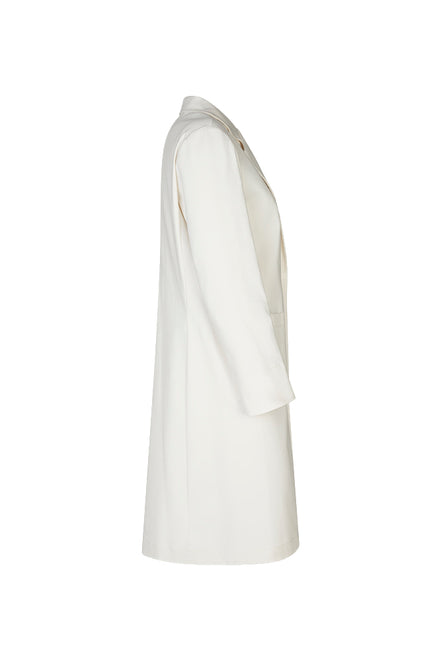 Procida Long Jacket in White Denim
