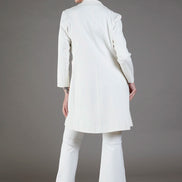 Procida Long Jacket in White Denim