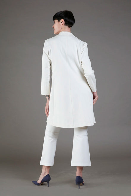 Procida Long Jacket in White Denim