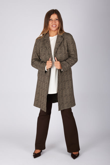 Giacca Procida stampa tweed marrone-beige