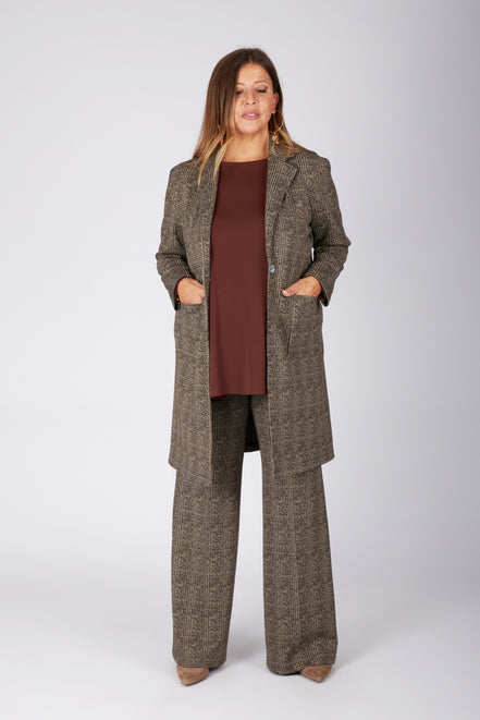 Giacca Procida stampa tweed marrone-beige