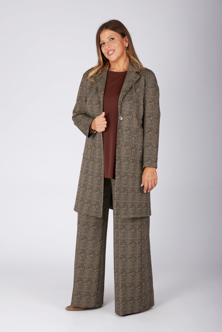 Giacca Procida stampa tweed marrone-beige
